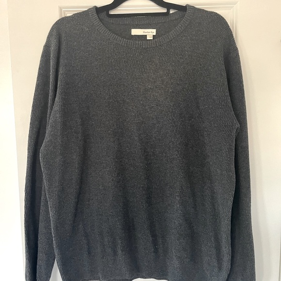 Dark Grey, Soft Cotton Crew Neck Sweater - Picture 2 of 2